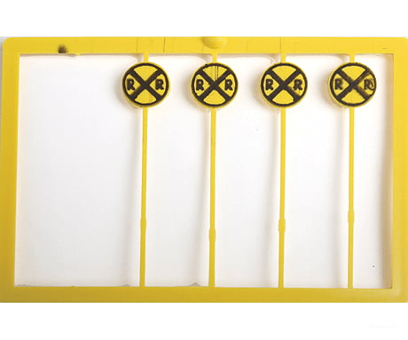 Tichy Train Group 8176 Railroad Crossing Highway Warning Sign -- Modern Yellow & Black Pkg(20)