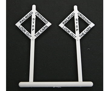 Tichy Train Group 8179 Railroad Crossing Warning Sign Pkg(10) -- Early Diamond Style - Look Out For