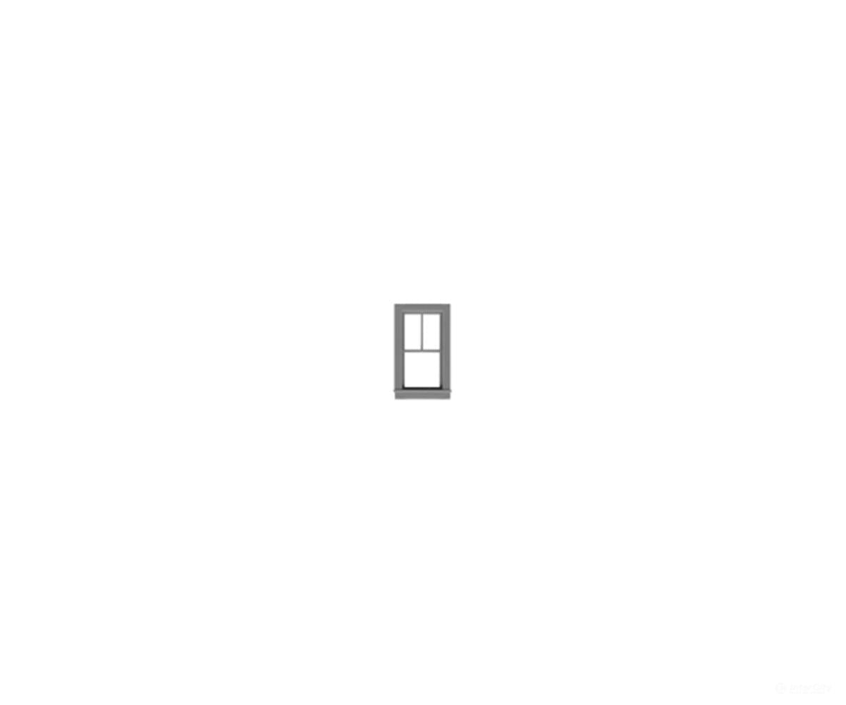 Tichy Train Group 8218 2/1 Double-Hung Window w/Glazing & Shades (Styrene) -- Scale 24 x 48’’ Opening:.34 x.6’’ pkg(12)