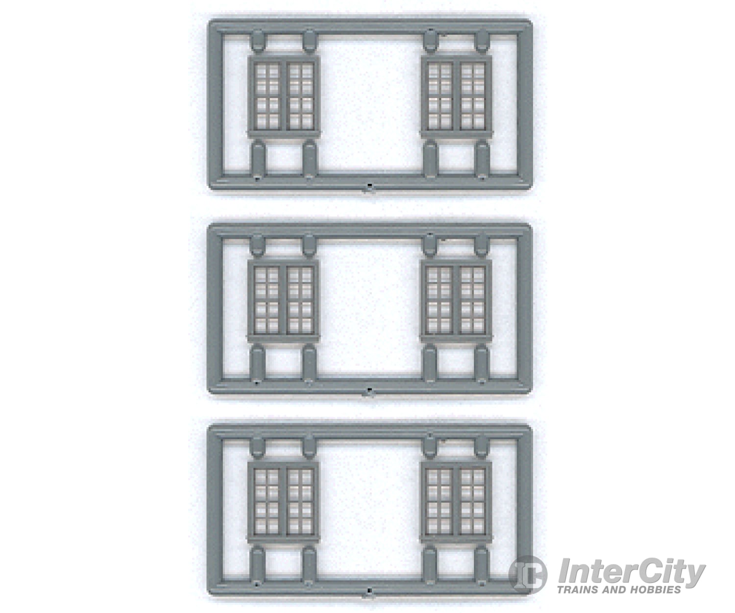 Tichy Train Group N 2516 Windows - Double Hung Pkg(6) -- 4/4 Double; Scale 56 X 64 (Fits .38 .43