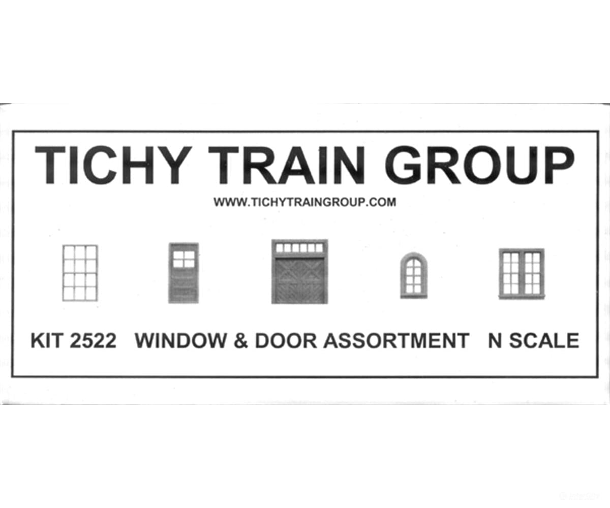 Tichy Train Group 2522 80-Piece Window & Door Assortment - Scratch Building Supplies