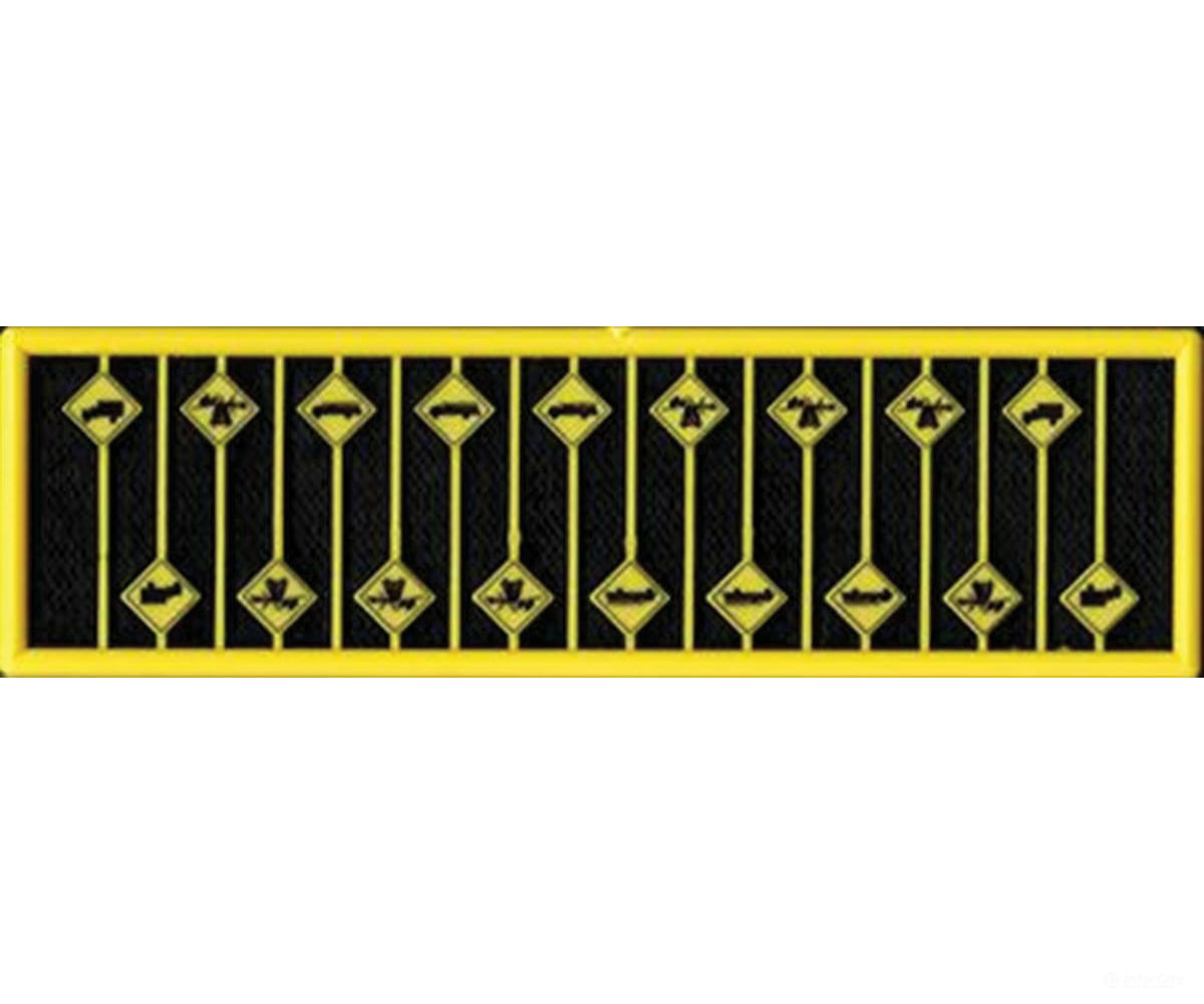 Tichy Train Group N 2685 Firehouse And Low Vehicle Warning Signs -- 18 Signs: 8 Drag 6 4 Truck