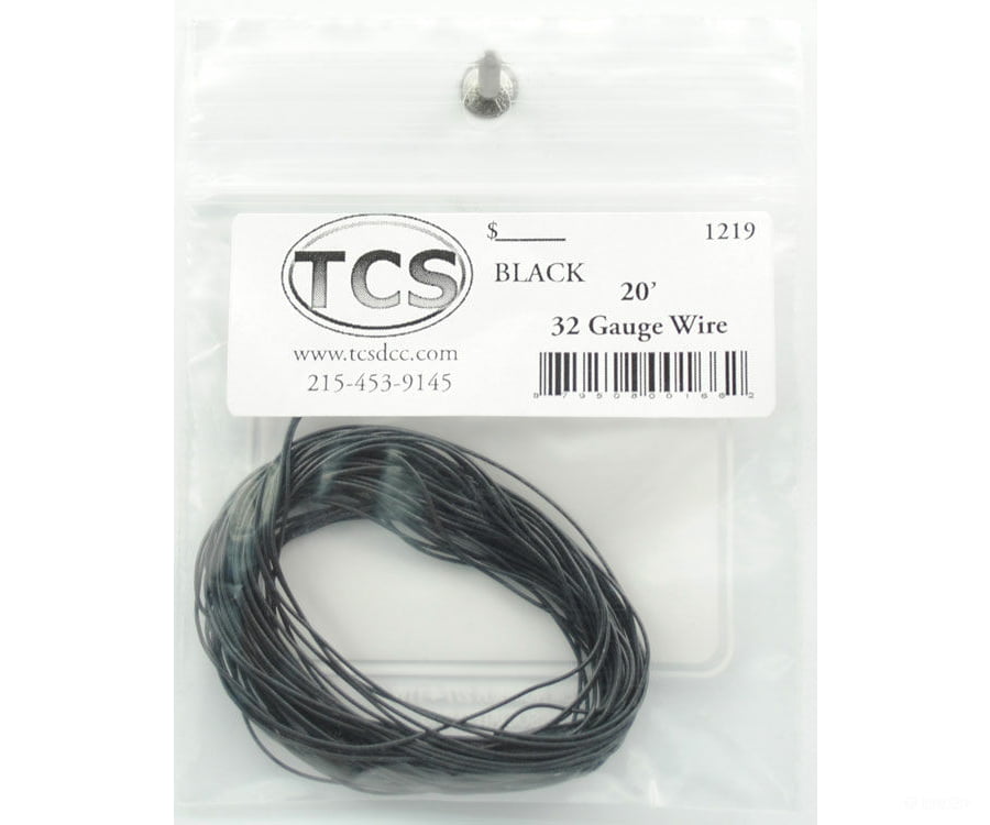Train Control Systems 1523 32 Gauge Wire 10 3.05M Roll -- Black W/White Stripe Lights & Electronics