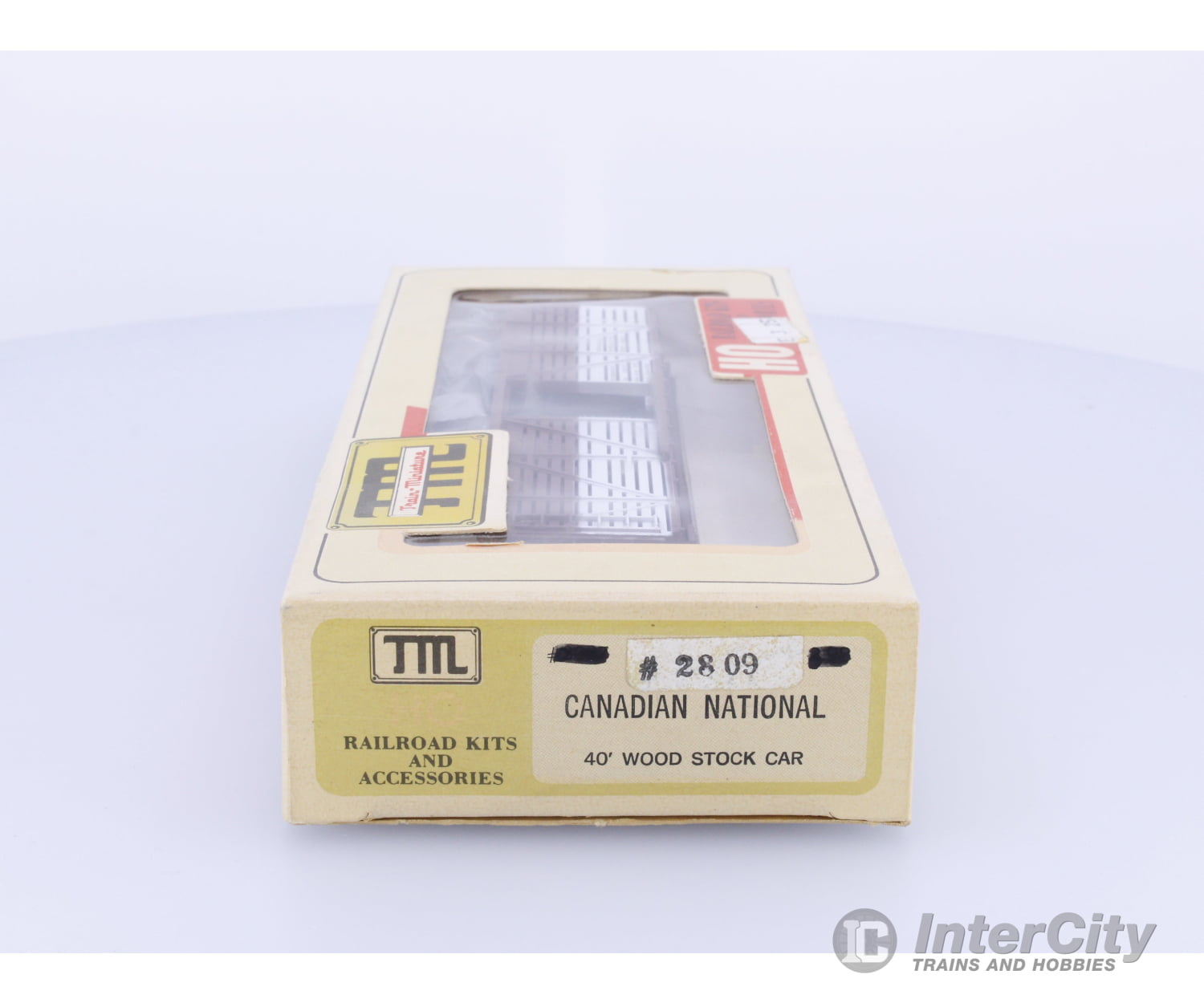 Train Miniature Ltd. 2809 HO 40’ Wood Stock Car Kit Canadian National (CN) Freight Cars