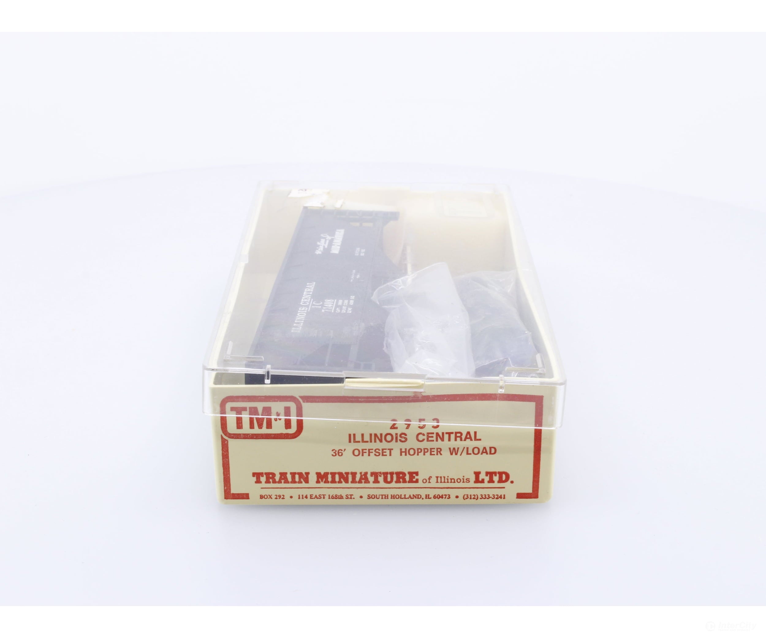 Train Miniature Ltd. 2953 HO 36’ Offset Hopper w/ Load Illinois Central (IC) 71408 Freight Cars