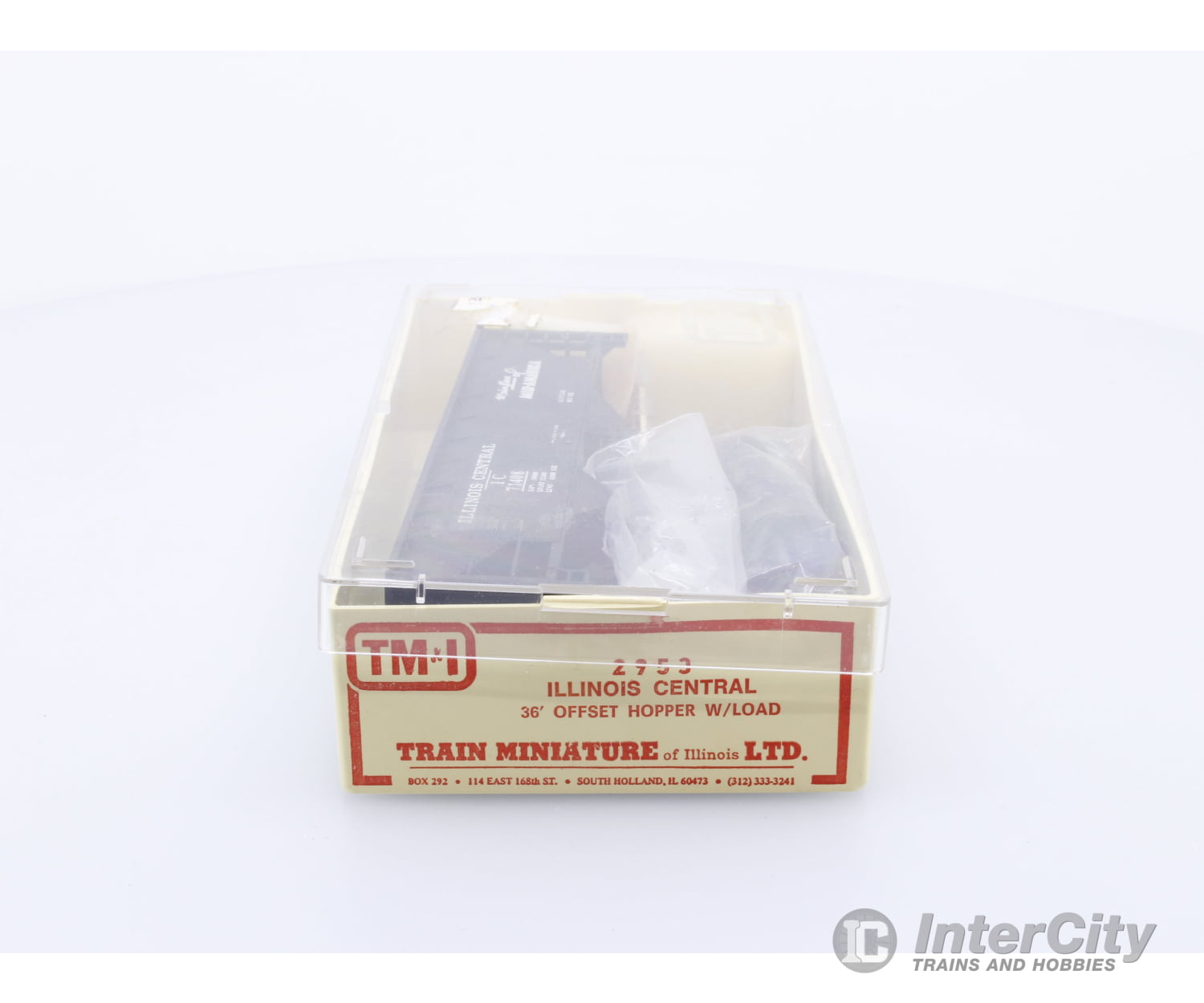 Train Miniature Ltd. 2953 HO 36’ Offset Hopper w/ Load Illinois Central (IC) 71408 Freight Cars