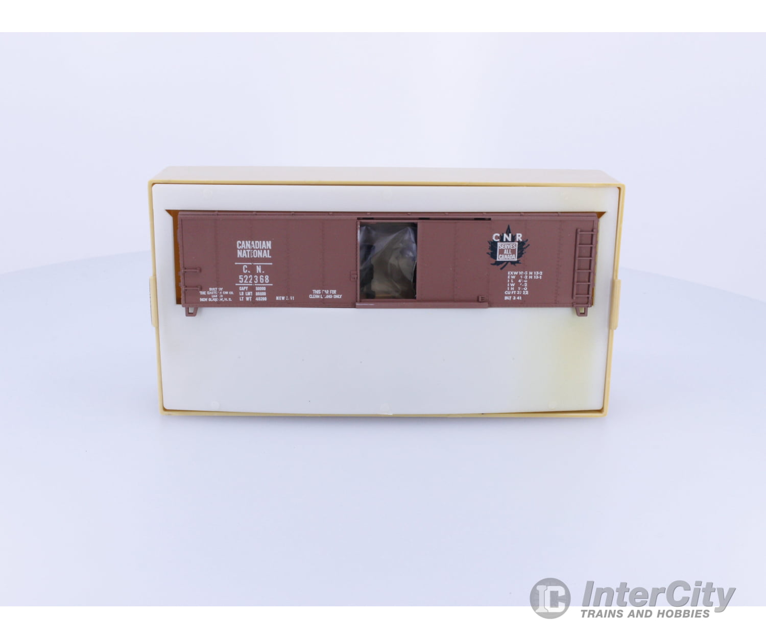Train Miniature Ltd. 3113 HO 40’ Steel Box Car Canadian National (CN) 522368 Freight Cars