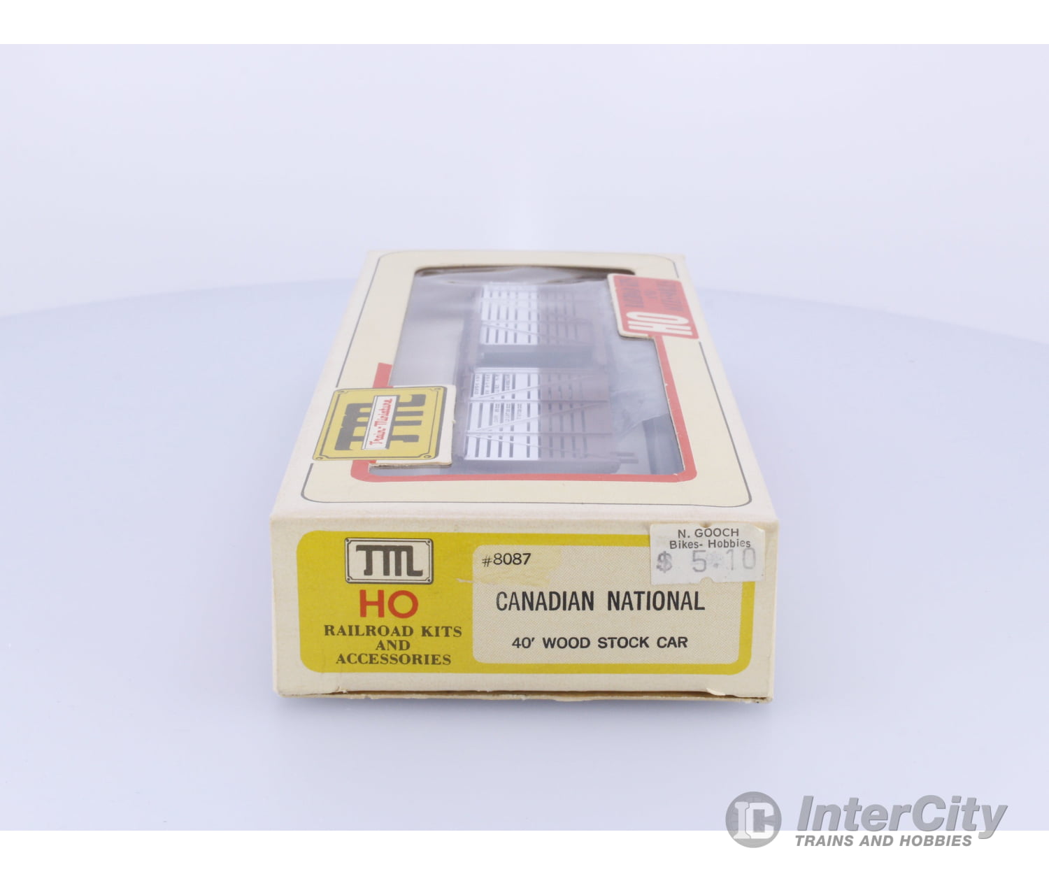 Train Miniature Ltd. 8087 HO 40’ Wood Stock Car Kit Canadian National (CN) Freight Cars