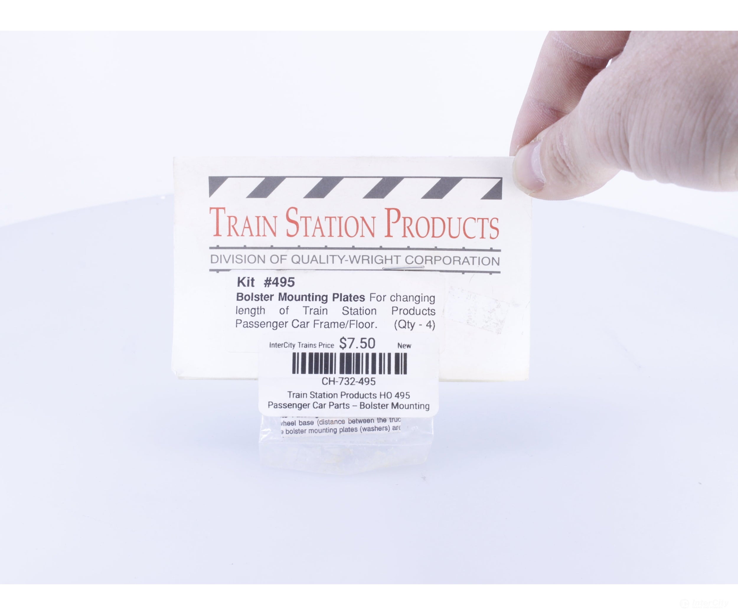 Train Station Products HO 495 Passenger Car Parts -- Bolster Mounting Plates - pkg(4) - Parts