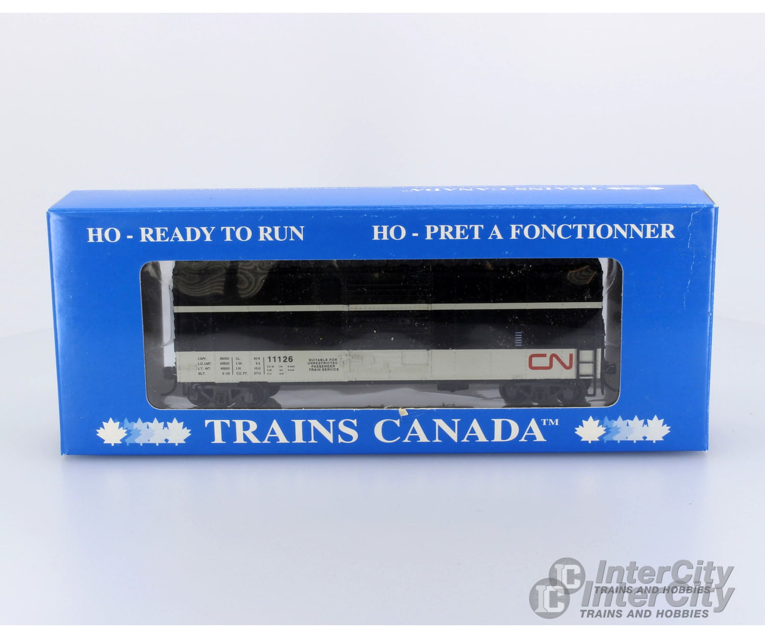 Trains Canada HO Scale CN Canadian National 40' Through Baggage Car Black/Grey Wet Noodle Logo - Default Title (CH-TRCA-12020-105)