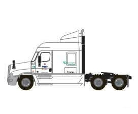 Trainworx N 4259001 Freightliner Cascadia Mid-Roof Tractor - Assembled - YRC Freight #1 (white orange blue) Cars &