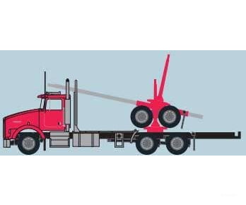 Trainworx N 48083 Kenworth T800 Log Truck with Trailer - Assembled - Red Black - Cars & Trucks