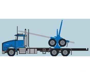 Trainworx N 48084 Kenworth T800 Log Truck with Trailer - Assembled - Blue Black Cars & Trucks