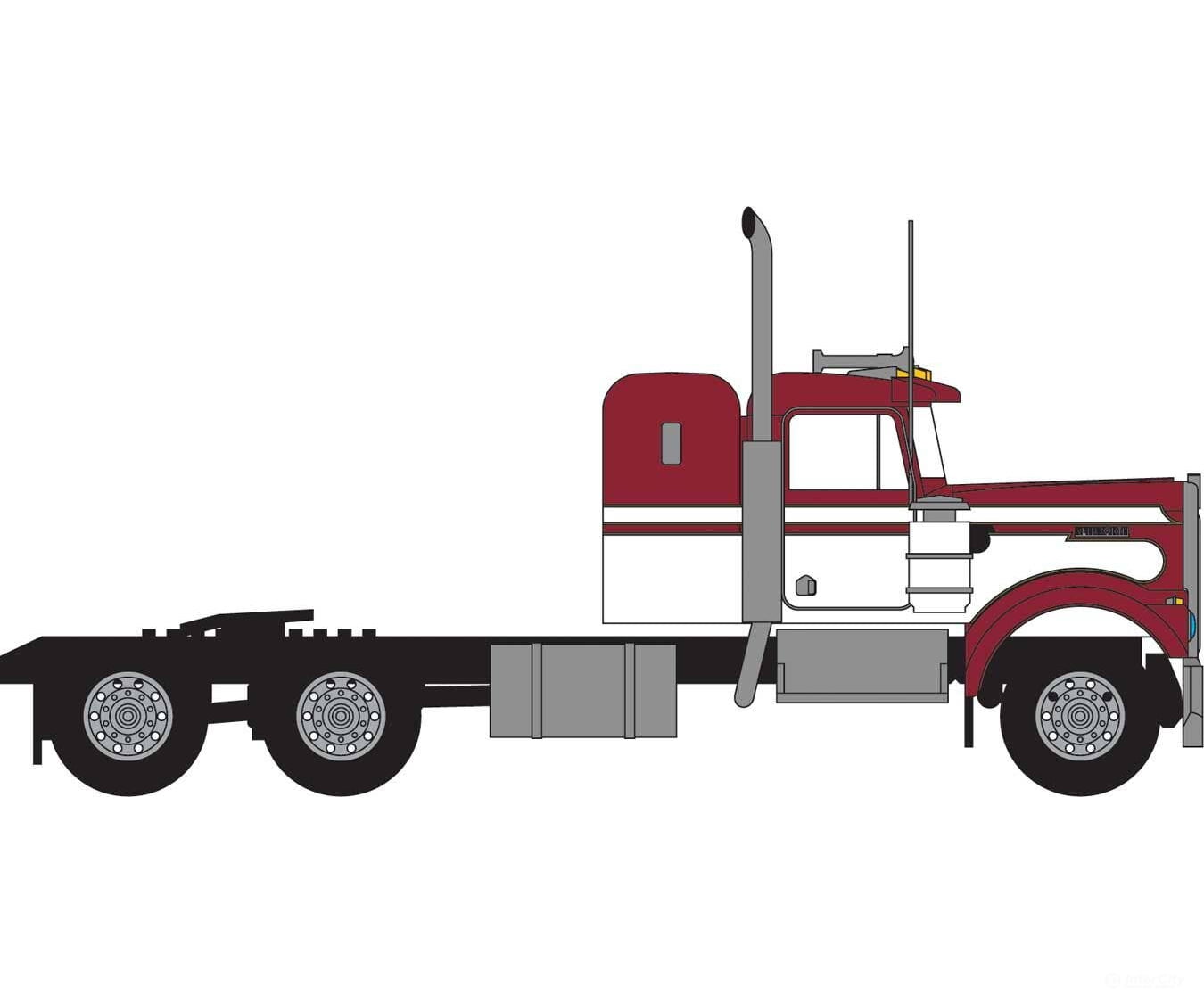 Trainworx N 49032 1970s Kenworth W900 Seminole Tractor w/36’’ Sleeper Cab - Assembled - Red White Cars & Trucks