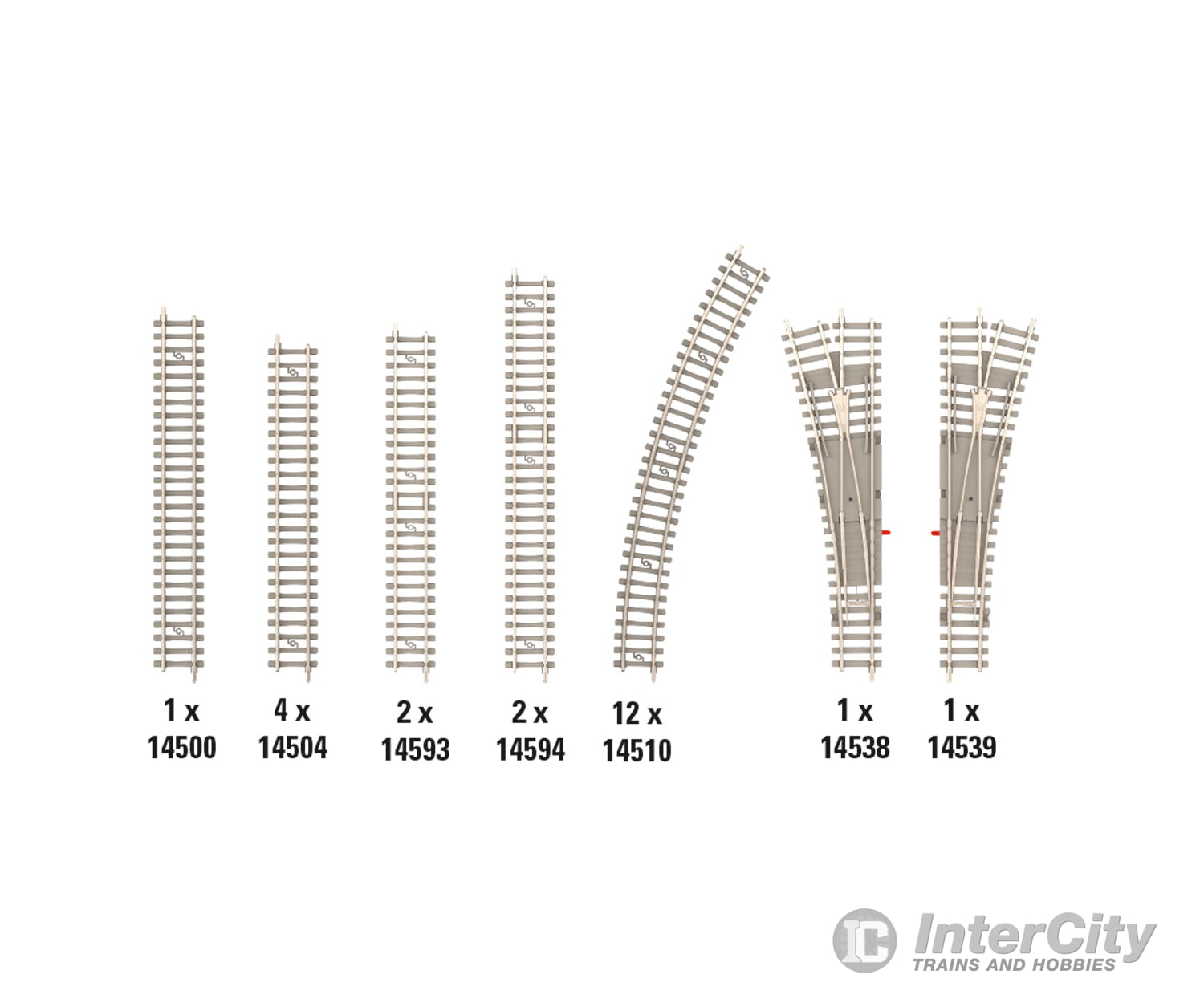 Trix 14322 N B2 Track Extension Set & Turnouts