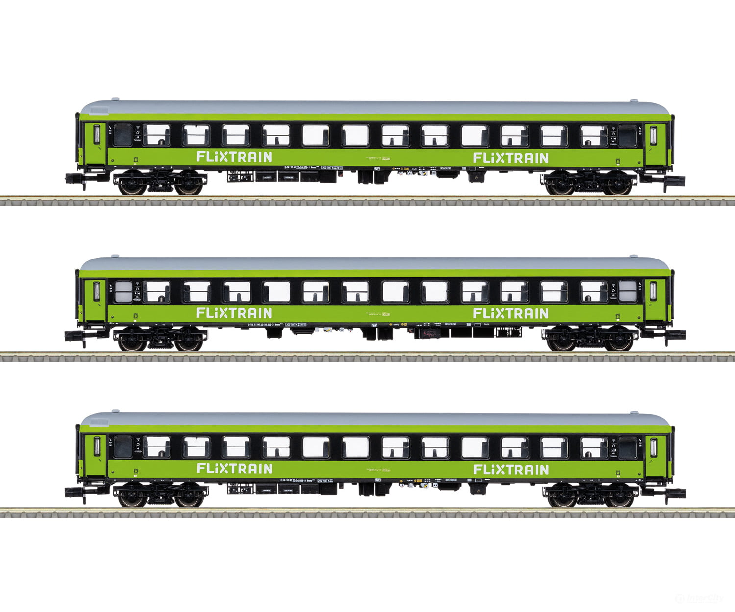 Trix 15462 N ’FlixTrain’ Express Train Passenger Car Set (MHI Exclusive Item) European Passenger Cars