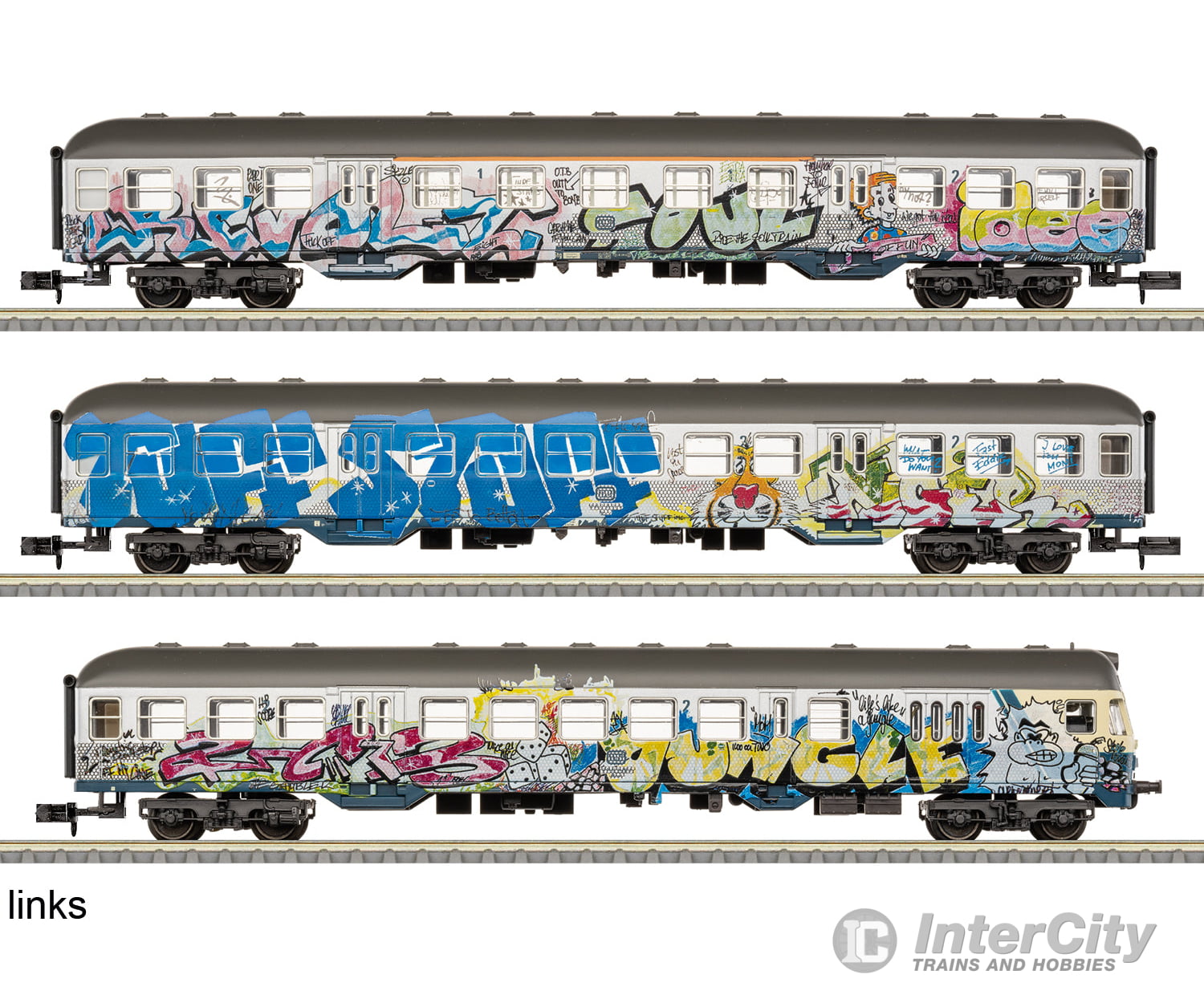 Trix 18264 N ’Kunst-Silberlinge’ (Art Silver Coins) Car Set MFX DCC (MHI Exclusive Item) European Passenger Cars