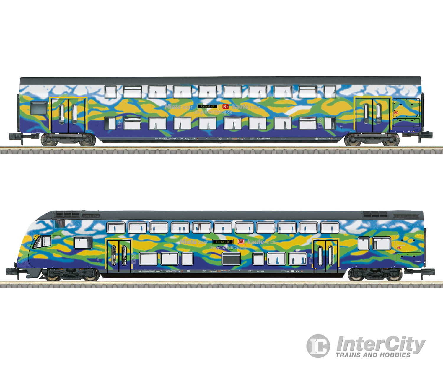 Trix 18299 N DB AG ’Tourism Train’ Bi-Level Car Set 2 MFX DCC European Passenger Cars