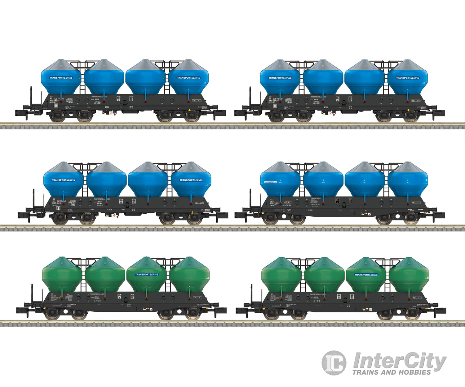 Trix 18301 N Type Uacs Silo Car Set European Freight Cars