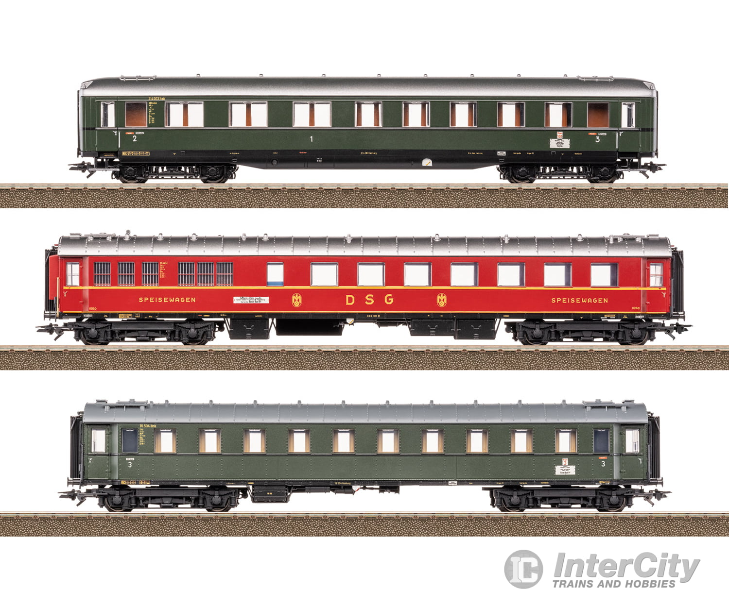 Trix 23623 HO DB Express Train Passenger Car Set 2 for the ’D 74’’ European Passenger Cars