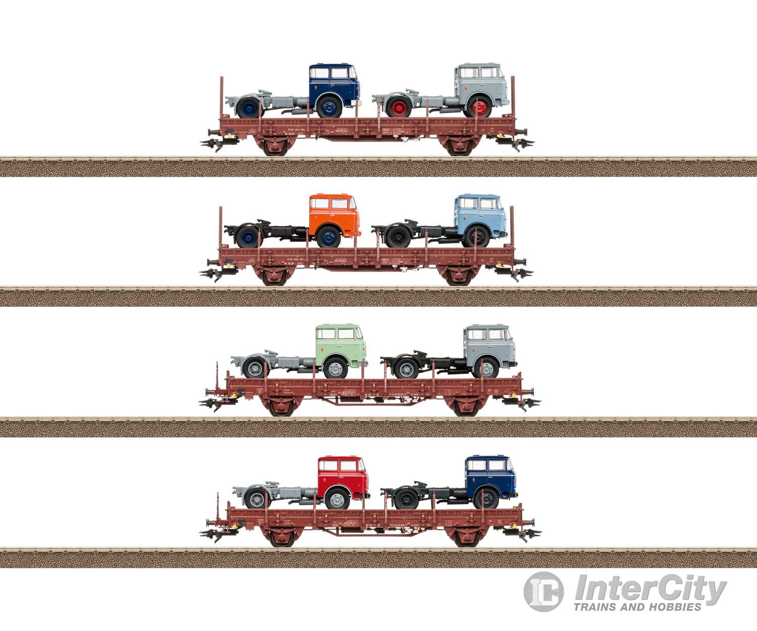 Trix 24190 HO DR Freight Car Set for Vehicle Transport European Freight Cars