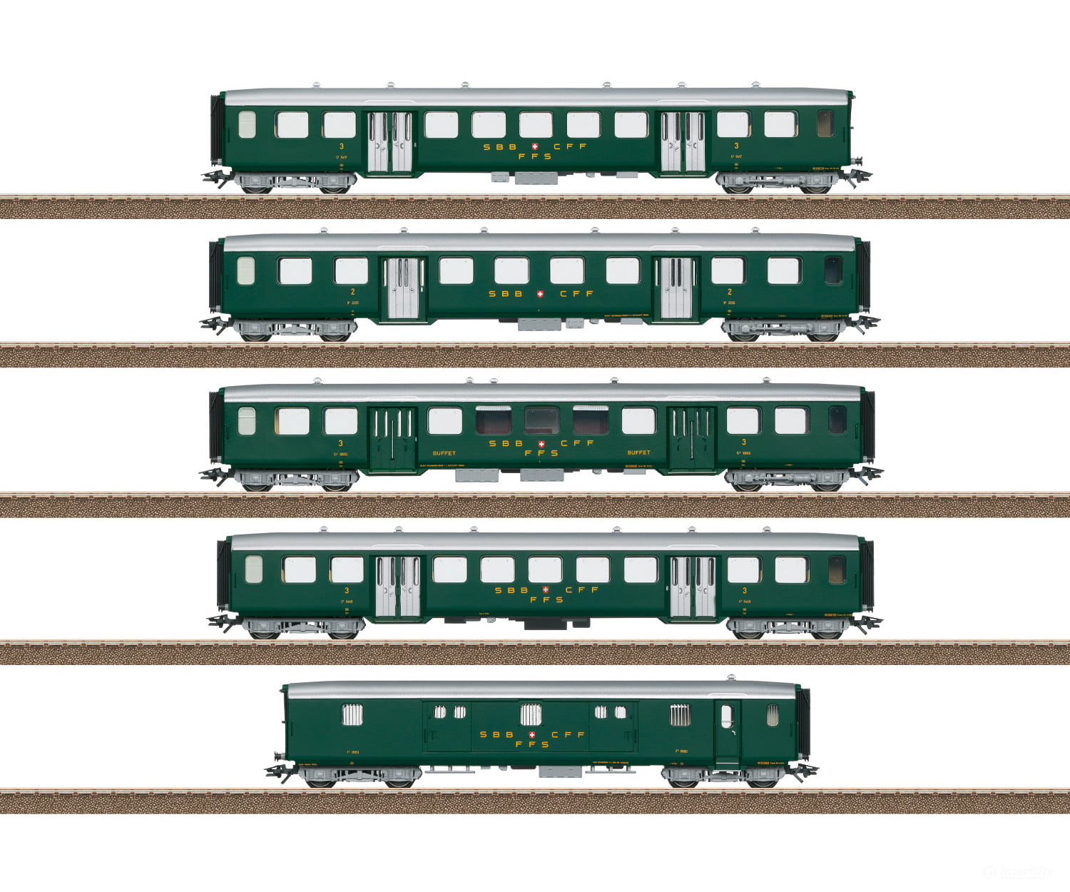 Trix 23134 Lightweight Steel Car Set to Go with the Class Ae 3/6 I - Default Title (IC-TRIX-23134)
