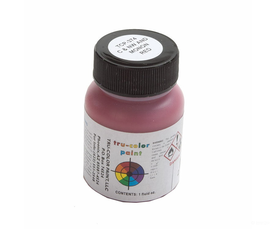 Tru-Color Paint 374 Railroad Color Acrylic Paints - 1Oz 29.6Ml -- Chicago & North Western Maroon-Red