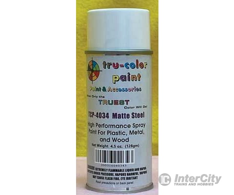 Tru-Color Paint 4034 Aerosol Spray 4.5Oz 135Ml Can -- Matte Steel