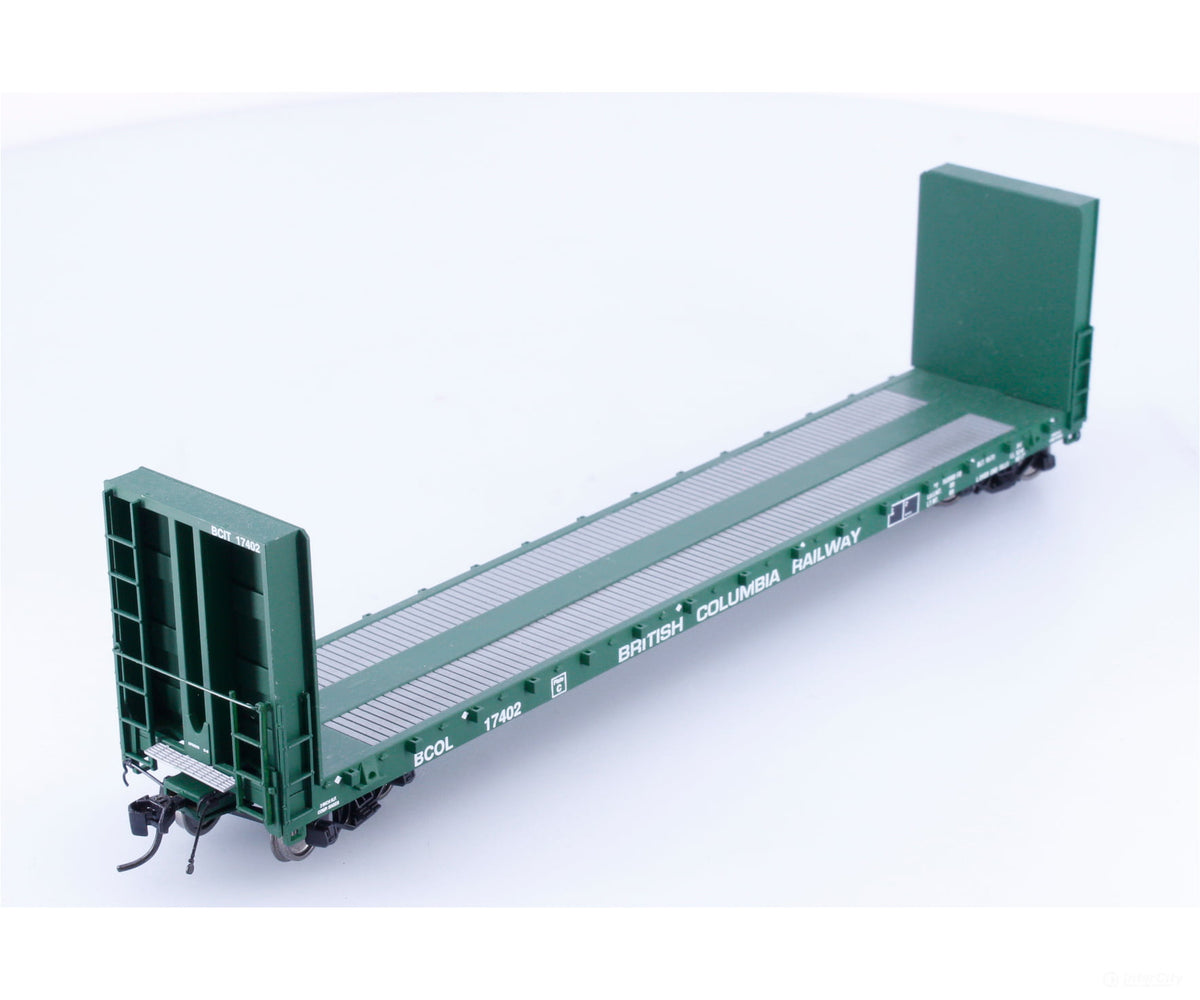 TrueLine Trains TLT302050 HO Bulkhead Flatcar British Columbia Railway (BCOL) 17402 - Freight Cars
