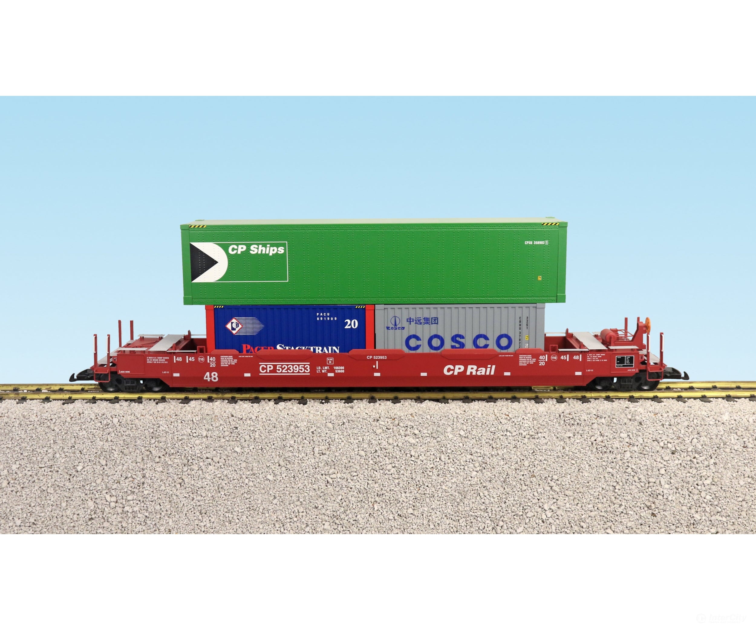 USA Trains R17122 G Cp Intermodal Car W/containers #1 - Freight Cars