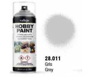 Vallejo 28.011 Grey Primer Aerosol 400ml Basic Primer - Default Title (CH-940-28011)