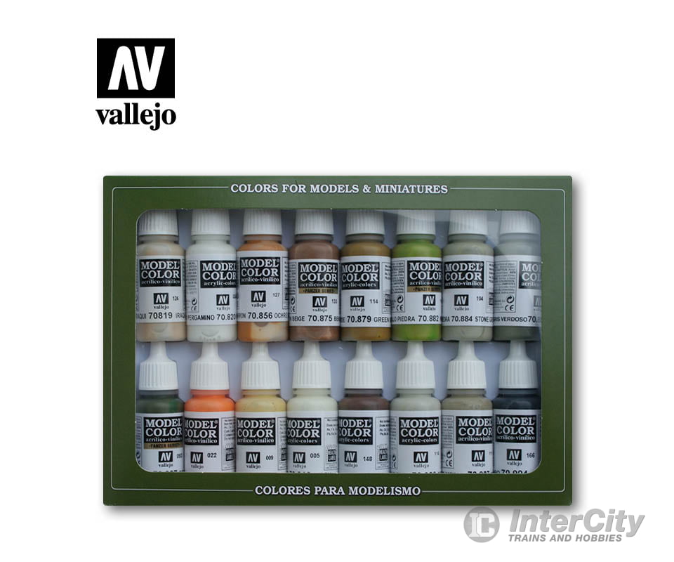 Vallejo 70141 Earth Tones Paint Set (16 Colors) (70.141)