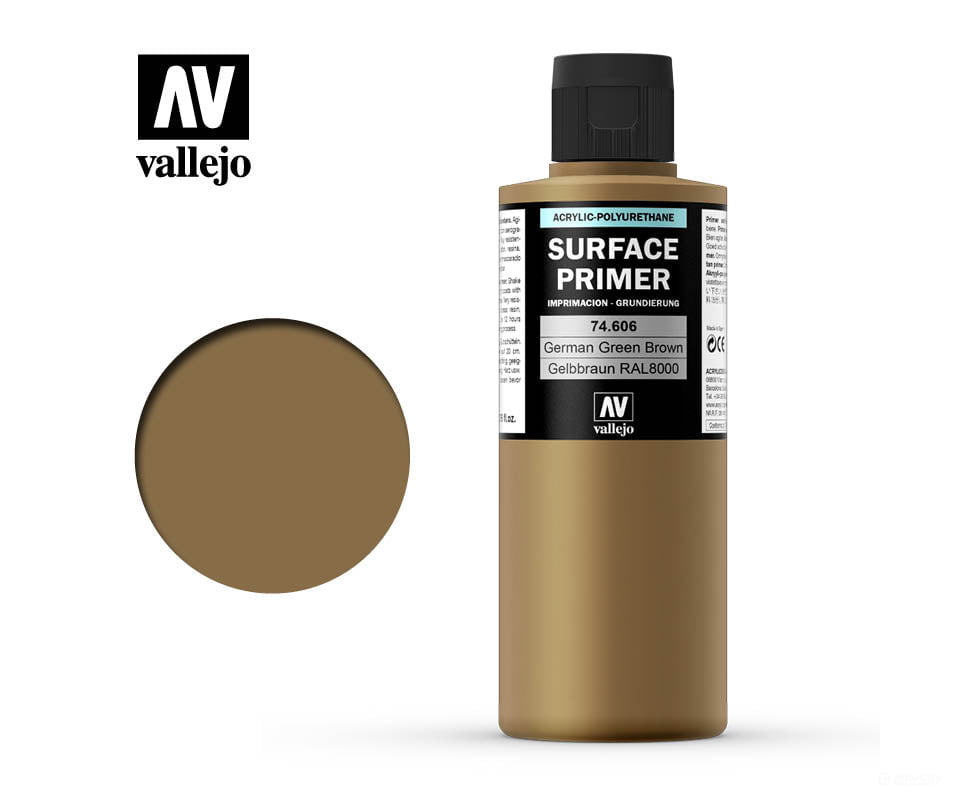 Vallejo 74.606 Surface Primer - Acrylic- German Green Brown Ral 8000 - 200ml - Default Title (CH-940-74606)