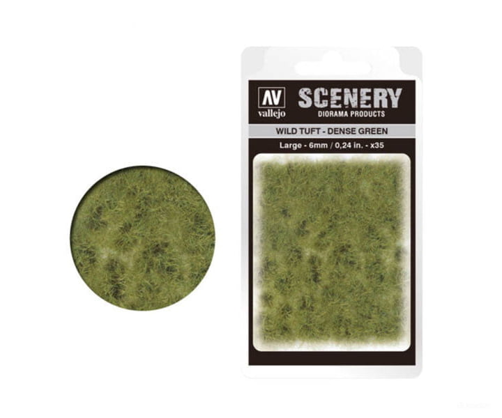 Vallejo Sc413 Wild Grass Tuft Dense Green Large 6Mm & Scenery Mats