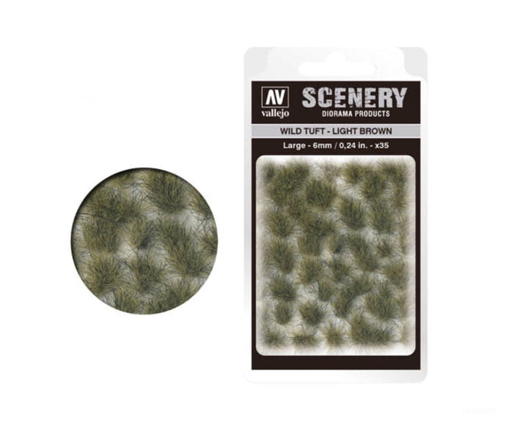 Vallejo Sc418 Wild Grass Tuft Light Brown Large 6Mm & Scenery Mats