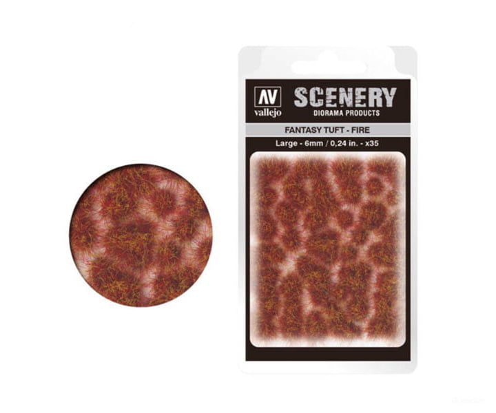Vallejo Sc431 Fantasy Grass Tuft Fire Large 6Mm & Scenery Mats