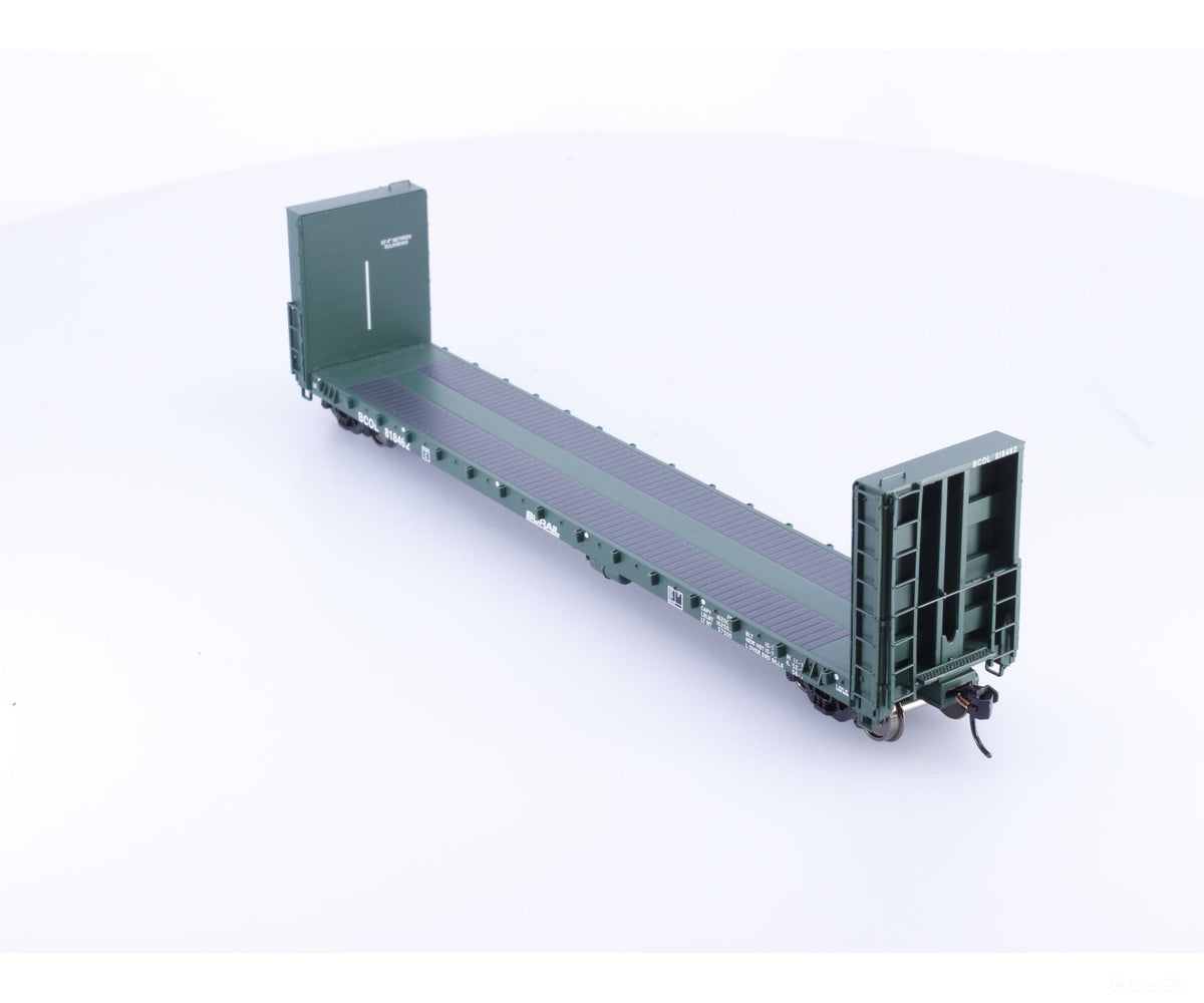 Walthers 920-104315 HO 50’ CC&F Bulkhead Flatcar BC Rail (BCOL) 818462 - Freight Cars