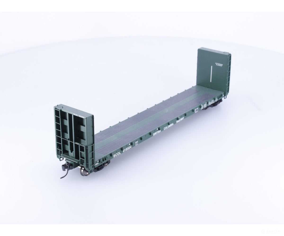 Walthers 920-104316 HO 50’ CC&F Bulkhead Flatcar BC Rail (BCOL) 818504 - Freight Cars