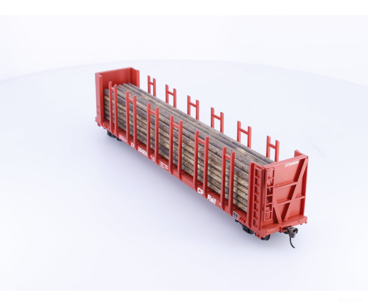 Walthers 932-3152 HO 63’ Pulpwood Car Single Wood Load Canadian Pacific (CP) 304839 - Freight Cars