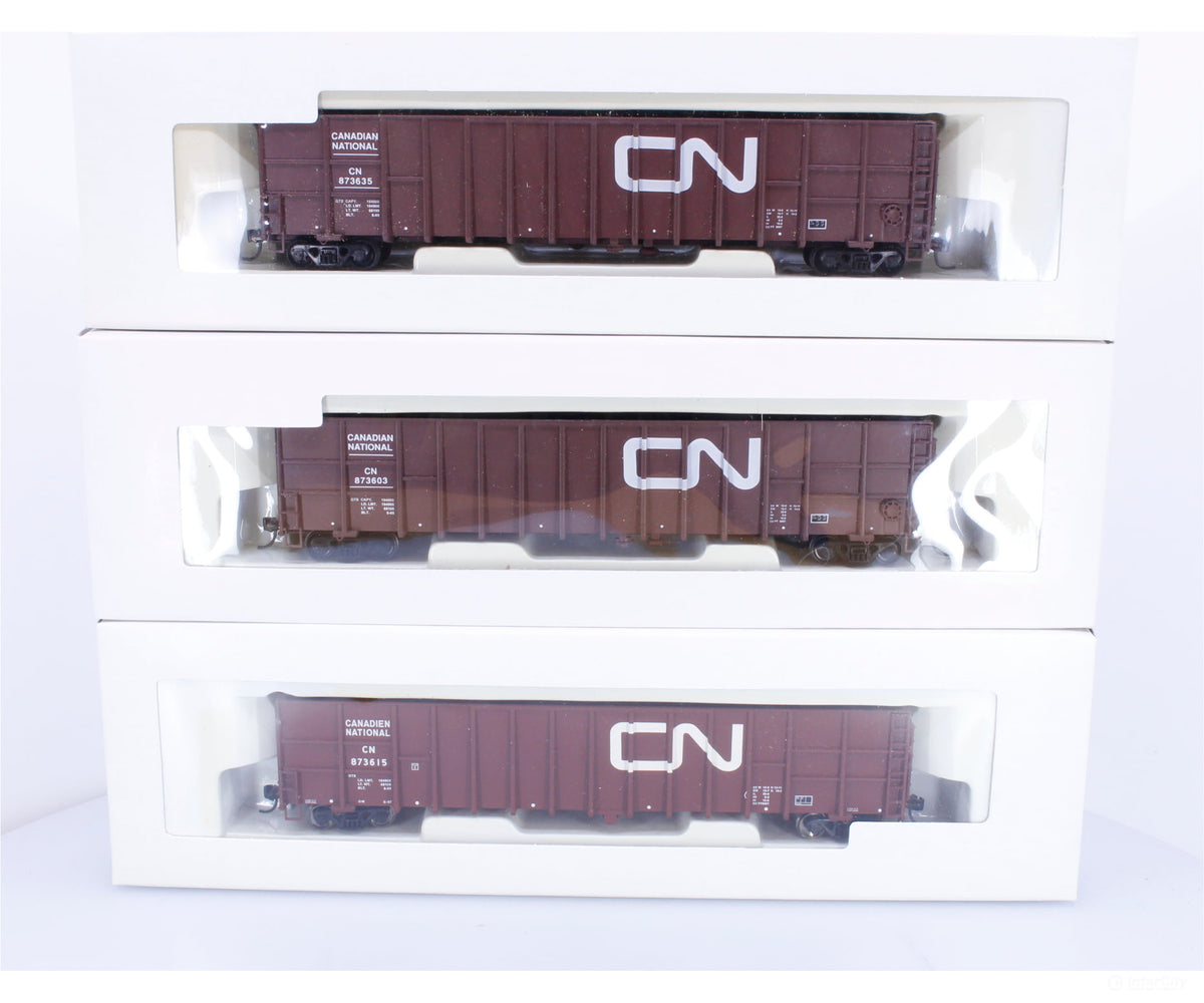 Walthers 932-34057 HO 3 Pack 61’ Wood Chip Car Canadian National (CN) 873635/603/615 - Freight Cars