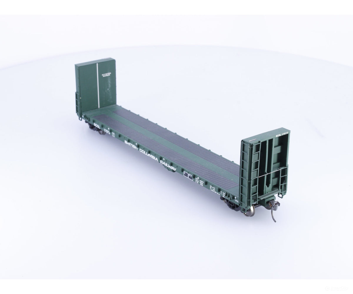 Walthers 932-40053 HO Bulkhead Flatcar BC Rail (BCOL) 17973 - Freight Cars