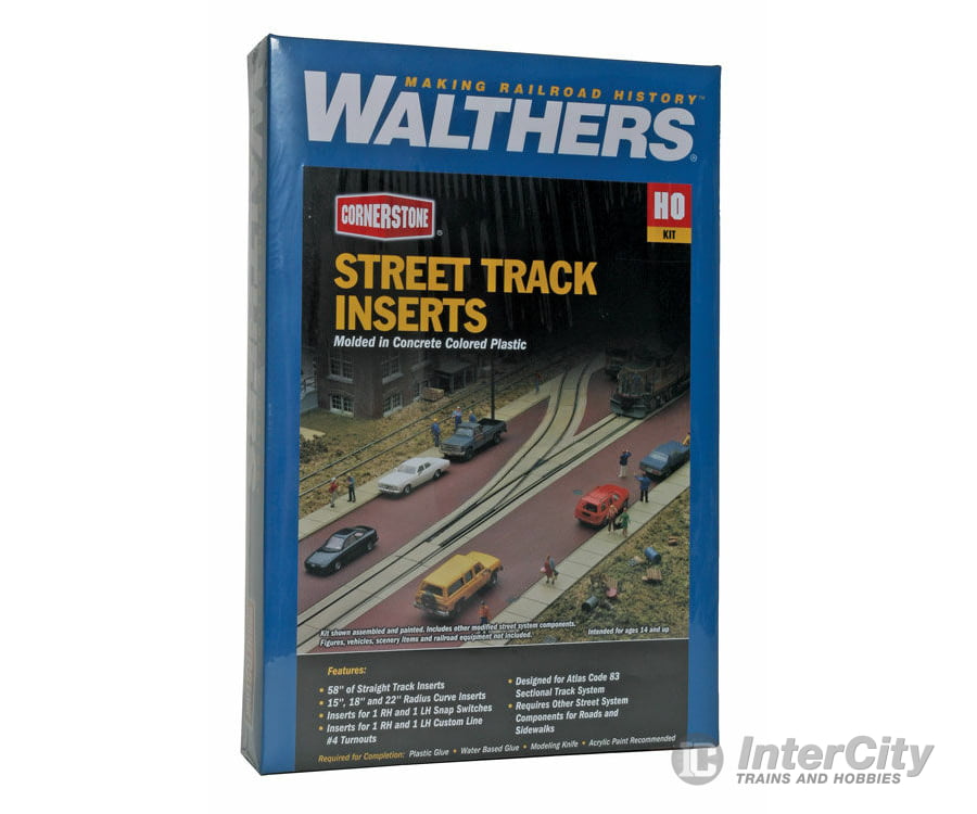 Walthers Cornerstone 3140 Street Track Insert Set - Kit -- 58’ 147Cm Of Straight Inserts Scenery