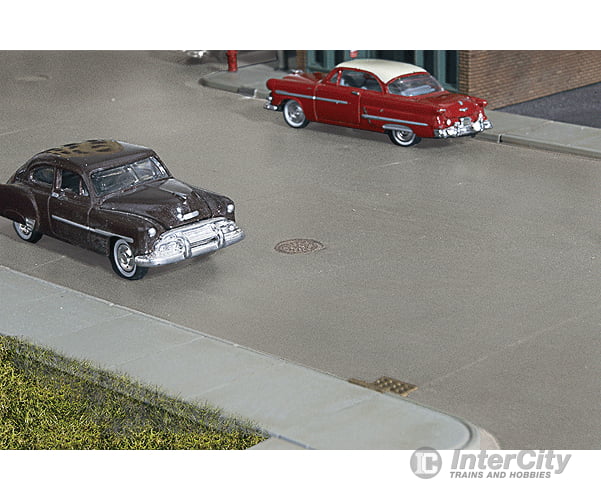 Walthers Cornerstone 3155 Concrete Street System -- Straight Sections Pkg(10) With Accessories