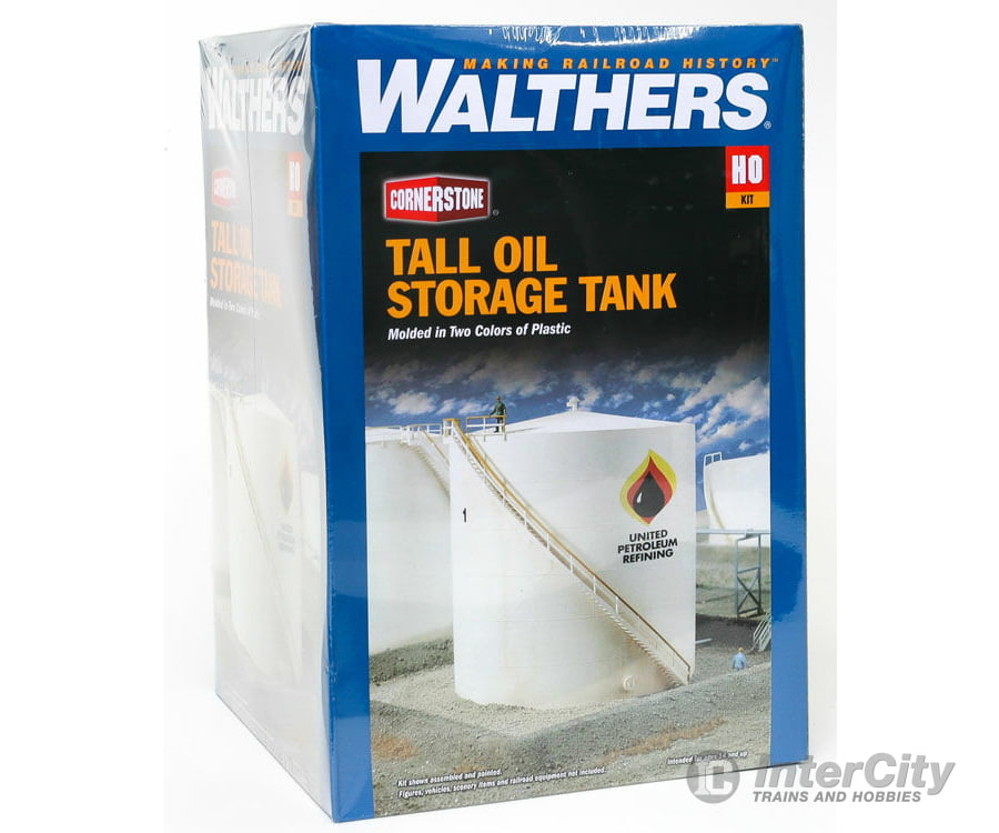 Walthers Cornerstone 3168 Tall Oil Storage Tank W/Berm -- Kit - Tank: 6’ Diameter X 6-1/4’ 15.2