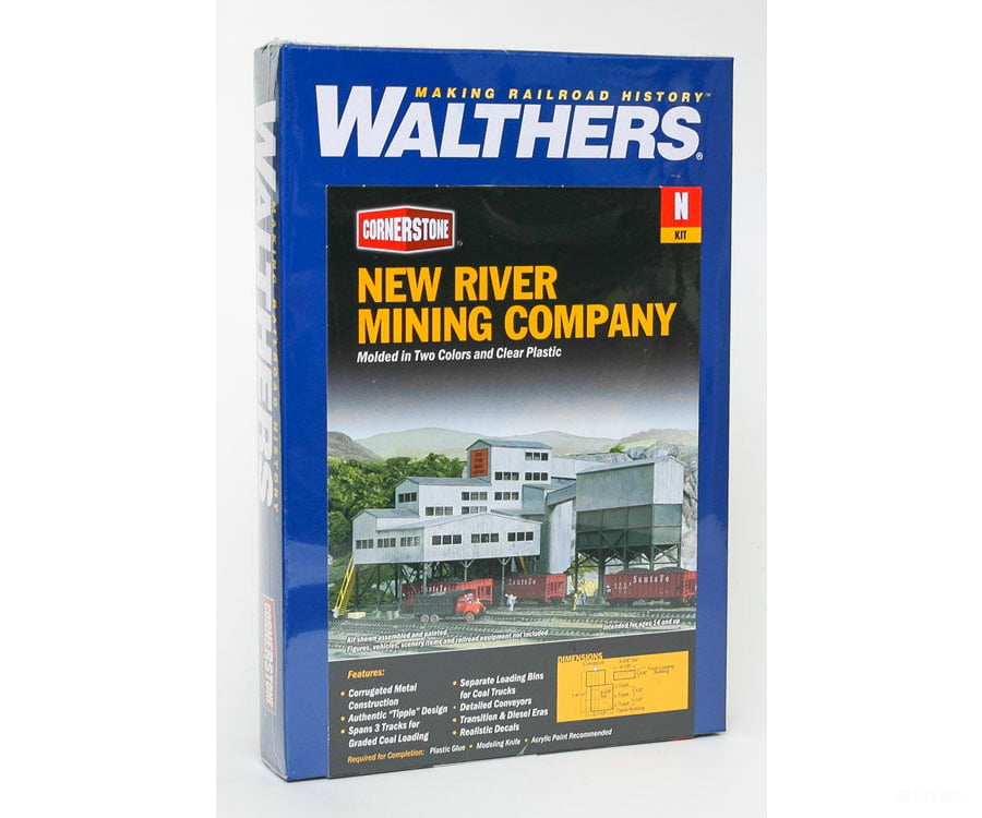 Walthers Cornerstone 3221 New River Mining Company -- Kit - Main Bldg: 7-1/2 X 5-3/8 5-5/8; Truck