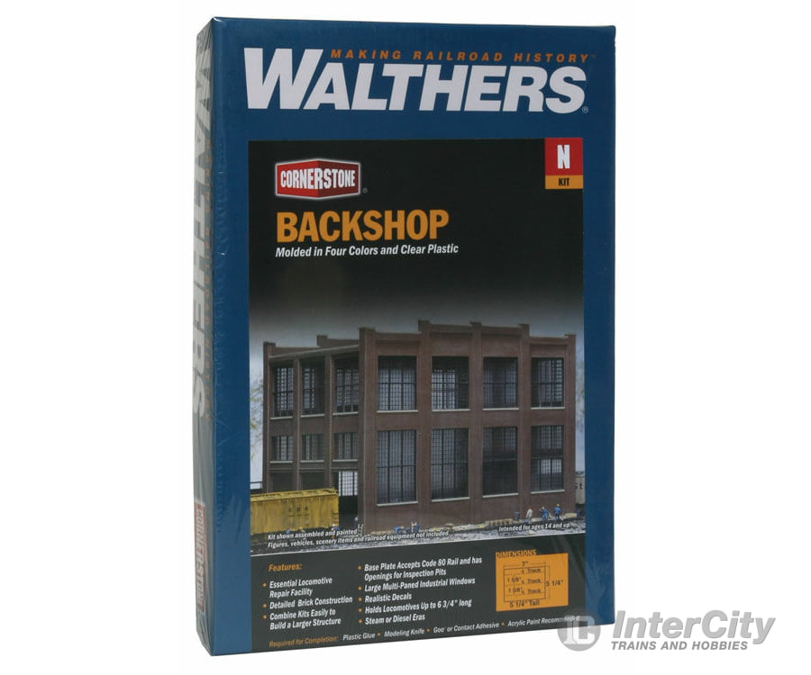 Walthers Cornerstone 3227 Backshop -- Kit - 7 X 5-1/4 5-1/4’ 17.7 13.3 13.3Cm Structures