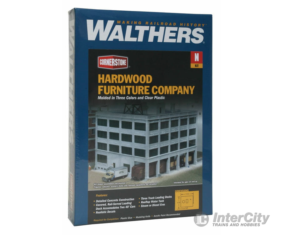 Walthers Cornerstone 3232 Hardwood Furniture Company -- Kit - 6-3/8 X 7-3/16’ 15.9 17.9Cm Structures