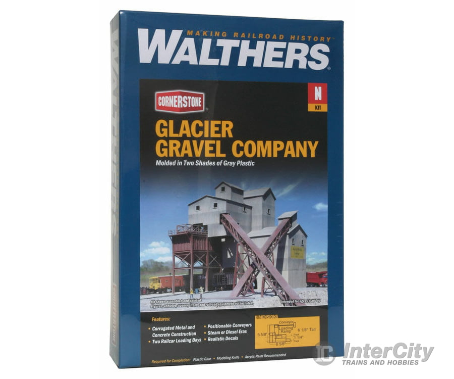 Walthers Cornerstone 3241 Glacier Gravel Co. -- Kit - 5-5/8 X 6-5/8 6-1/8’ 14.3 16.8 15.6Cm