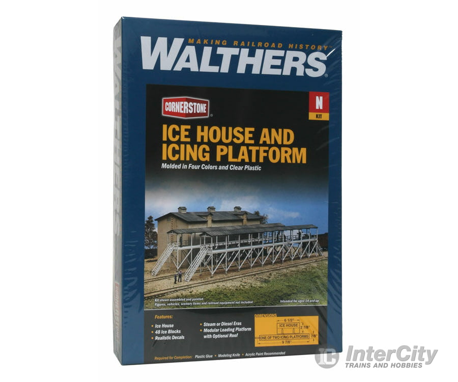 Walthers Cornerstone 3245 Ice House & Icing Platform -- Kit - Overall: 9-7/8 X 3-3/4’ 25 9.5Cm