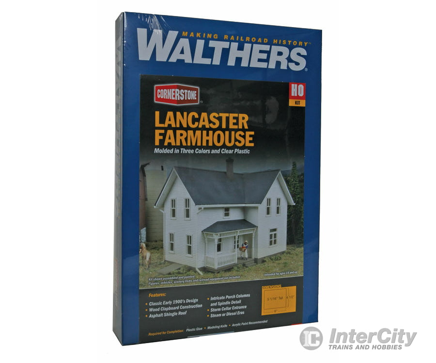 Walthers Cornerstone 3333 Lancaster Farmhouse -- Kit - 5-15/16 X 4-1/2 4-5/16’ 15.1 11.4 11Cm